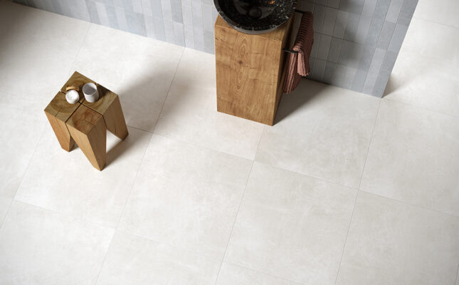 Piastrella effetto cemento bianco 25x60 Bianco Herberia